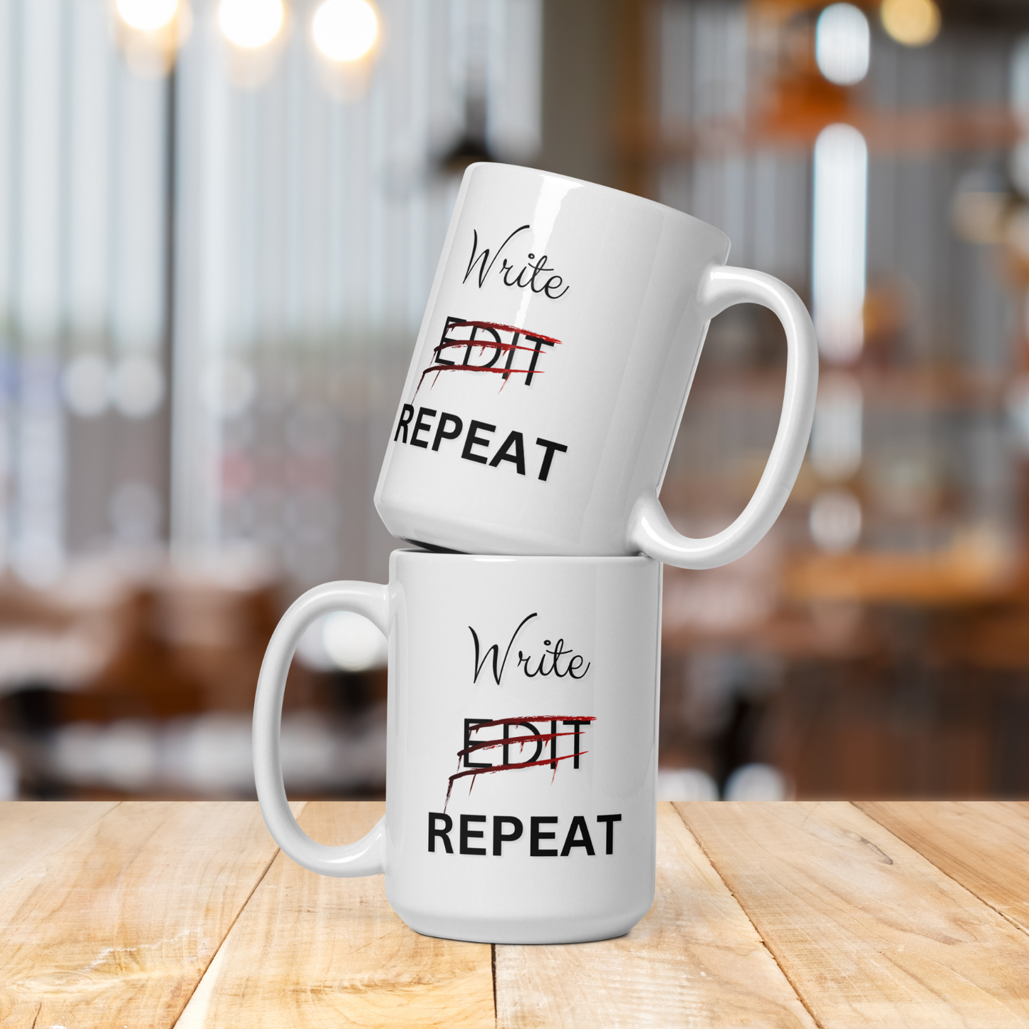 Write Edit Repeat | White glossy mug